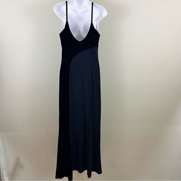 Vintage Scott McClintock Black Velvet Maxi Holiday Bodycon Prom Formal Dress - Picture 2 of 12